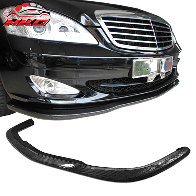 Fits 07-09 Benz W221 S-Class CS Front Bumper Lip Carbon Fiber CF