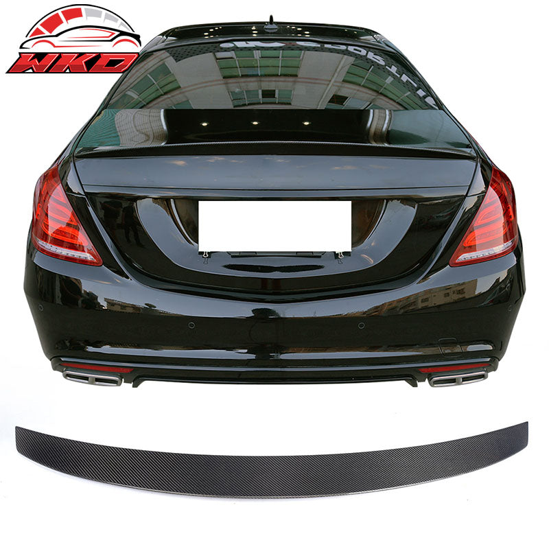 Fits 14-20 Benz W222 S Class Sedan B Style Rear Trunk Spoiler Matte Carbon Fiber