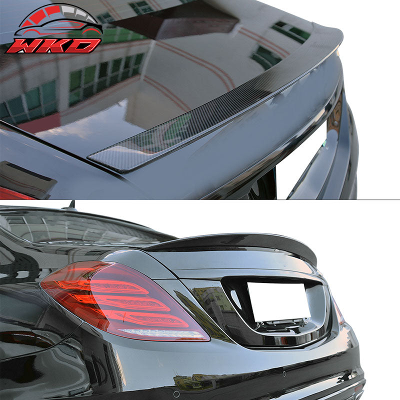 Fits 14-20 Benz W222 S Class Sedan B Style Rear Trunk Spoiler Matte Carbon Fiber