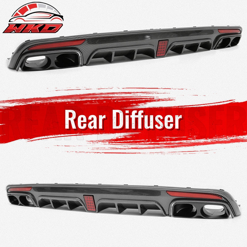 Wholesale 14-17 Benz S-Class W222 Carbon Fiber Print BS Style Rear Diffuser & Exhaust - Wikond Auto