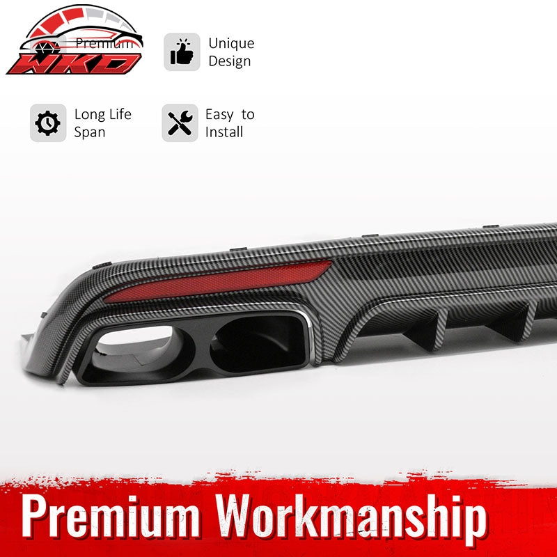 Wholesale 14-17 Benz S-Class W222 Carbon Fiber Print BS Style Rear Diffuser & Exhaust - Wikond Auto
