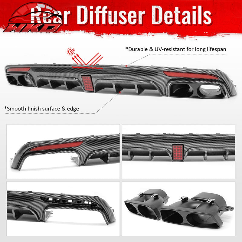 Wholesale 14-17 Benz S-Class W222 Carbon Fiber Print BS Style Rear Diffuser & Exhaust - Wikond Auto