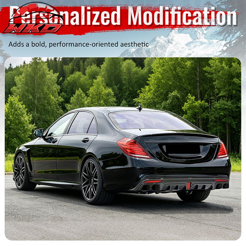 Wholesale 14-17 Benz S-Class W222 Carbon Fiber Print BS Style Rear Diffuser & Exhaust - Wikond Auto