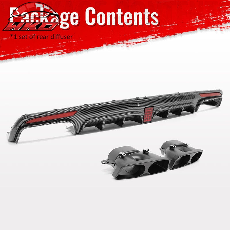 Wholesale 14-17 Benz S-Class W222 Carbon Fiber Print BS Style Rear Diffuser & Exhaust - Wikond Auto