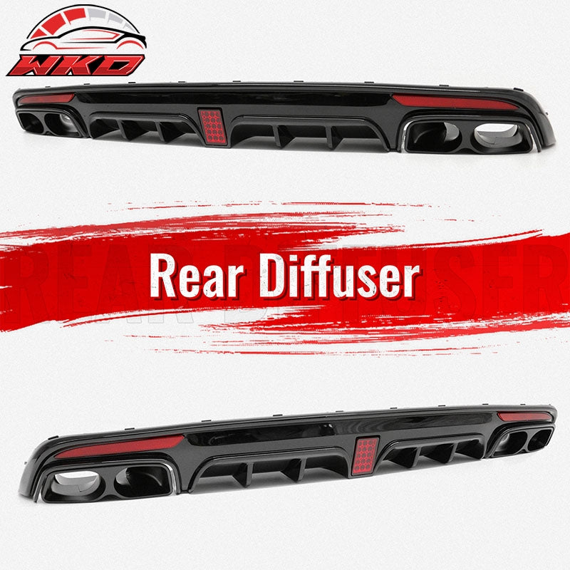 Wholesale 14-17 Benz S-Class W222 Gloss Black Brabus Style Rear Diffuser & Exhaust - Wikond Auto