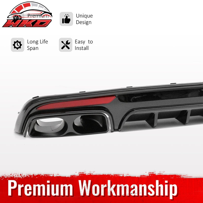 Wholesale 14-17 Benz S-Class W222 Gloss Black Brabus Style Rear Diffuser & Exhaust - Wikond Auto
