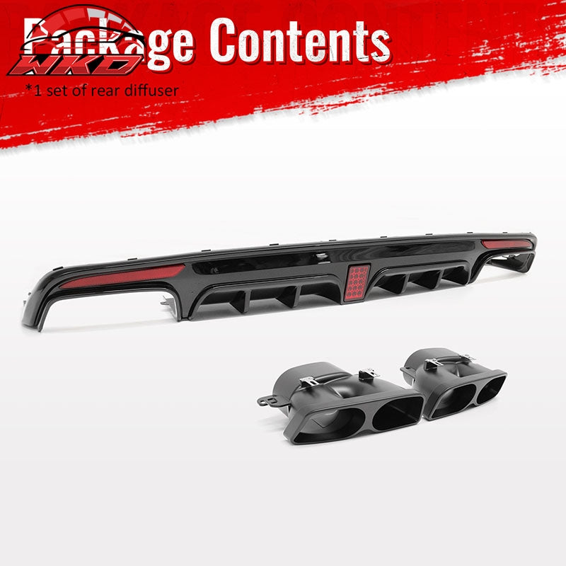 Wholesale 14-17 Benz S-Class W222 Gloss Black Brabus Style Rear Diffuser & Exhaust - Wikond Auto