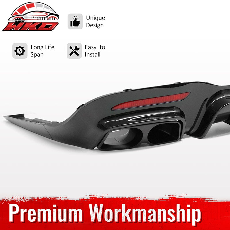 Wholesale 18-20 Benz S-Class W222 V222 Gloss Black BS Style Rear Diffuser & Exhaust - Wikond Auto