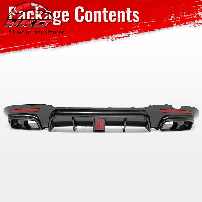 Wholesale 18-20 Benz S-Class W222 V222 Gloss Black BS Style Rear Diffuser & Exhaust - Wikond Auto