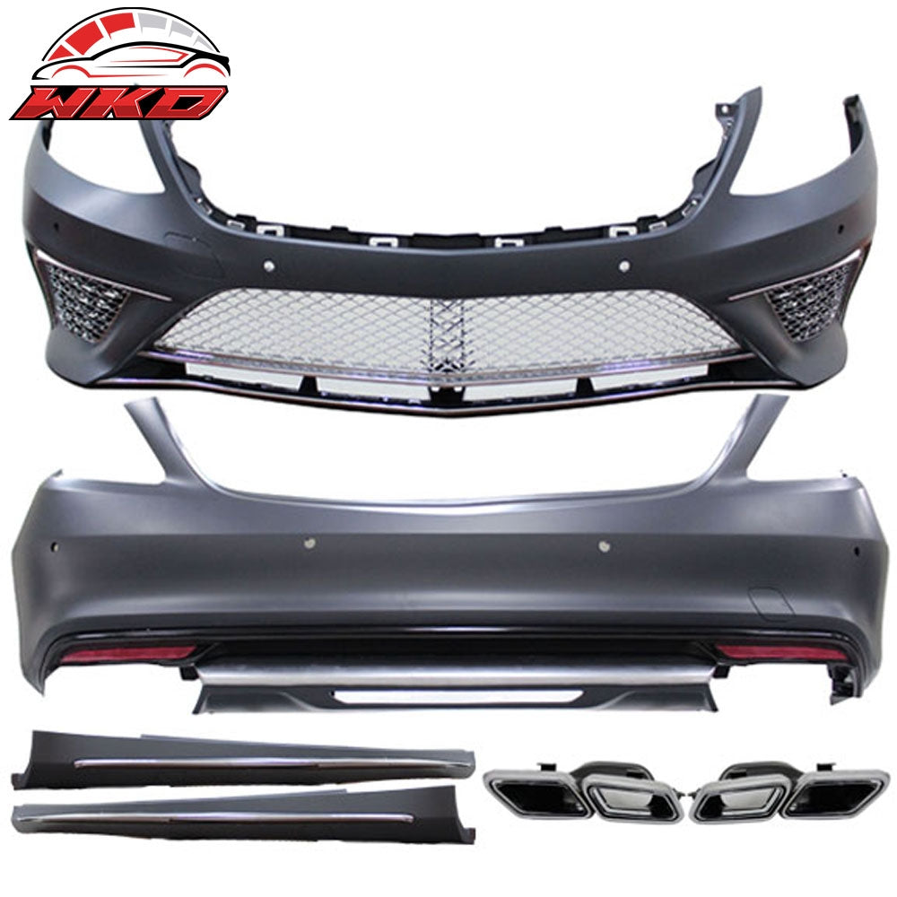 Wholesale 14-17 Benz W222 S Class PDC Front + Rear Bumper Cover + Side Skirts 2PC PP