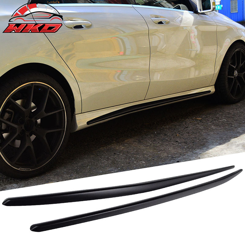 Fits 14-18 Benz CLA-Class C117 Sedan Painted Matte Black Side Skirts Cover - ABS