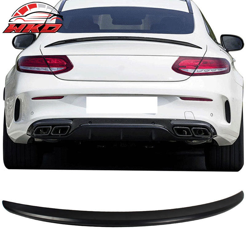 Fits 15-21 Benz W205 C Class Coupe 2Dr AMG Style Trunk Spoiler Lip Unpainted ABS