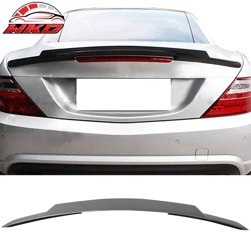Fits 11-16 Benz SLK R172 Convertible V Style Trunk Spoiler - Matte Carbon Fiber