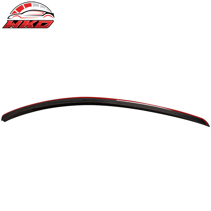 Fits 08-14 Benz C-Class W204 4Dr AMG Trunk Spoiler Matte Carbon Fiber W/Red Line