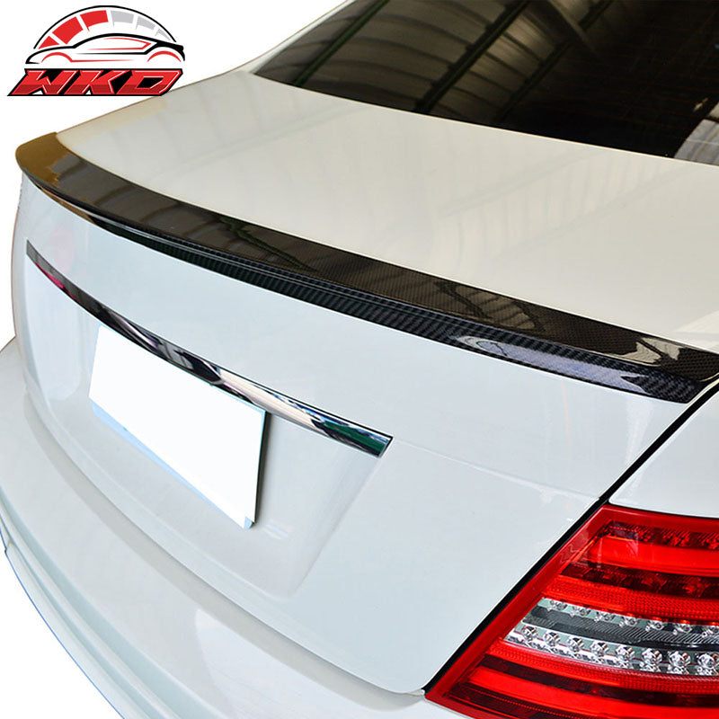Fits 08-14 Benz C-Class W204 Sedan IKON Style Trunk Spoiler Matte Carbon Fiber