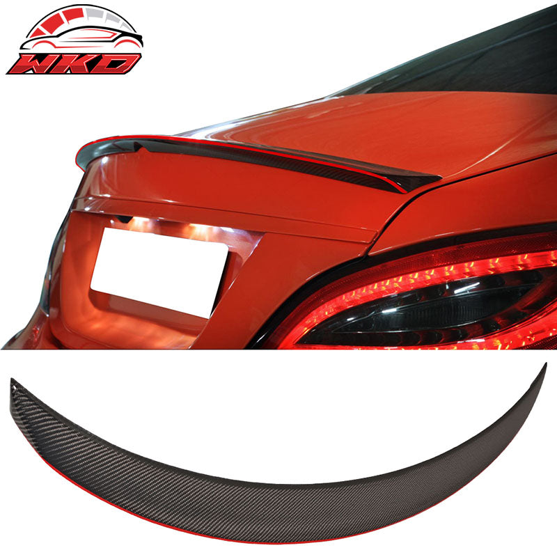Wholesale 13-18 Benz CLA C117 Sedan P Style Red Line Trunk Spoiler Matte Carbon Fiber