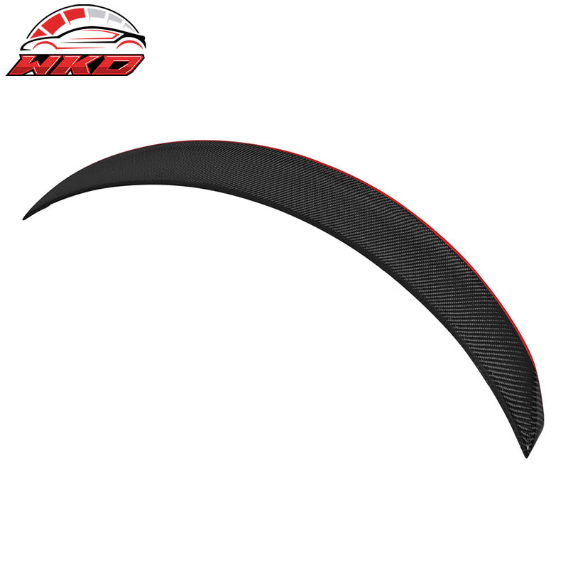 Fits 13-18 Benz CLA C117 Sedan P Style Red Line Trunk Spoiler Matte Carbon Fiber