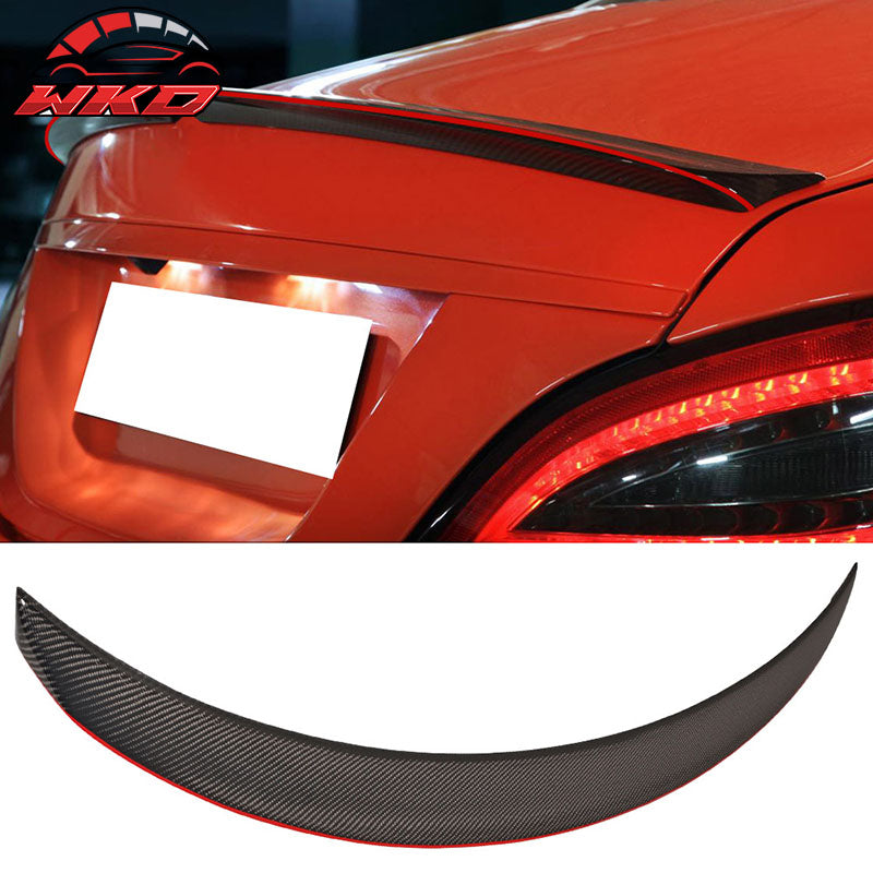 Fits 13-18 Benz C117 P Style Trunk Spoiler Carbon Fiber Red Line