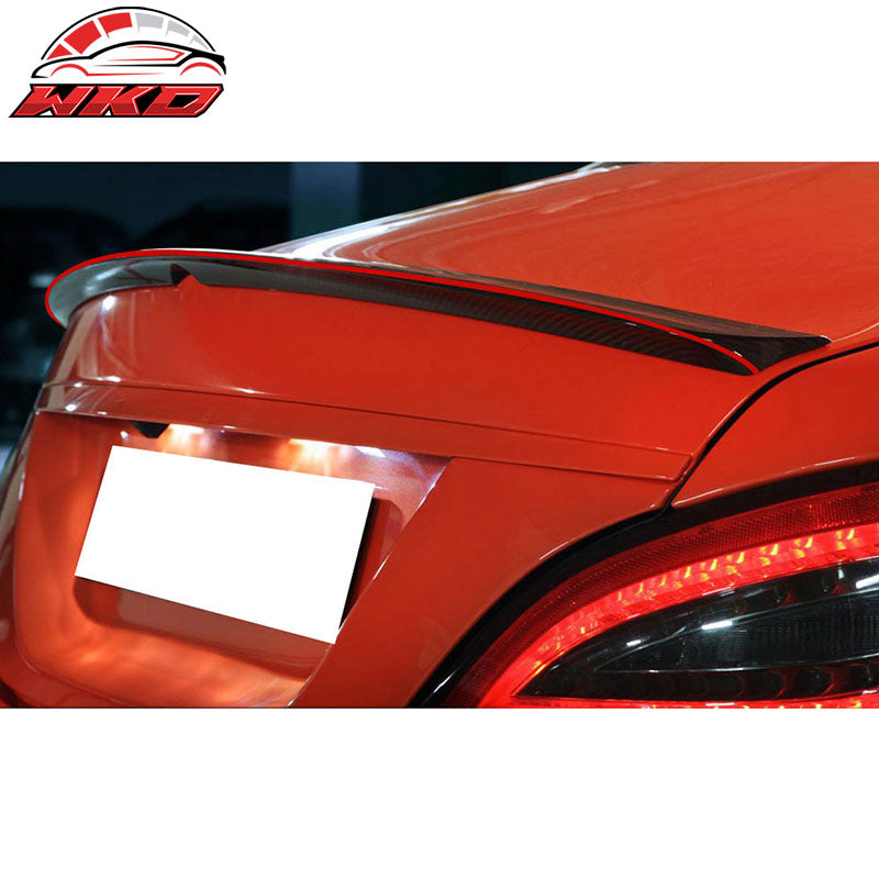 Fits 13-18 Benz C117 P Style Trunk Spoiler Carbon Fiber Red Line