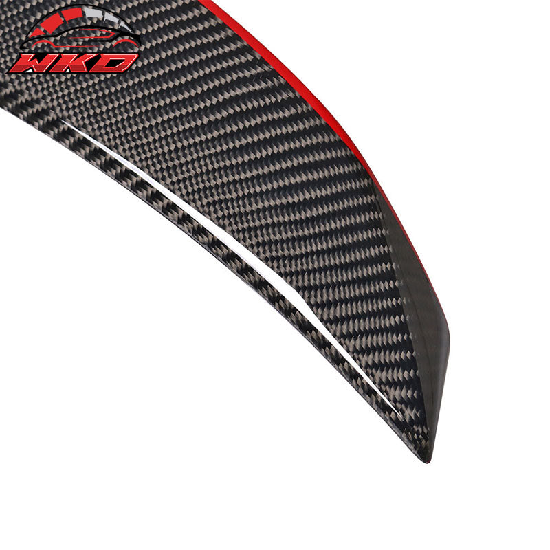 Fits 13-18 Benz C117 P Style Trunk Spoiler Carbon Fiber Red Line