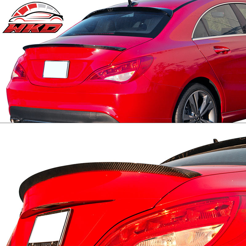 Fits 13-18 Benz C117 CLA-Class P Style Trunk Spoiler Crabon Fiber