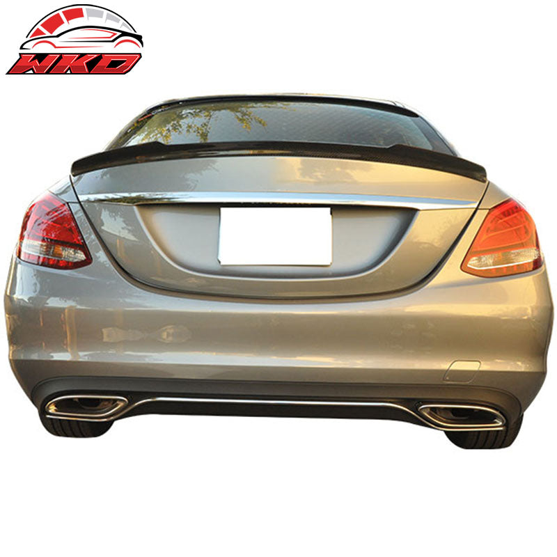 For 15-21 Benz W205 C Class V Carbon Fiber Red Line Trunk Spoiler