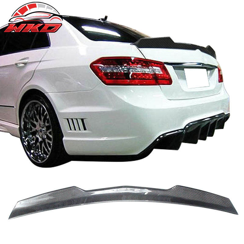 Fits 10-16 Benz E Class W212 Sedan V Style Trunk Spoiler - Matte Carbon Fiber