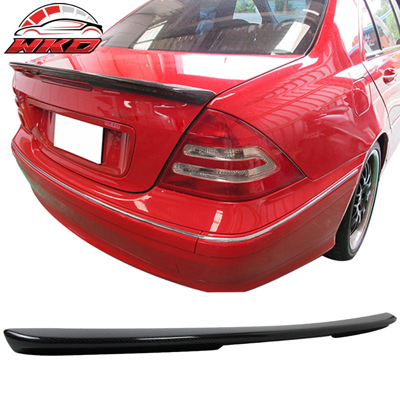 Fits 01-07 Mercedes Benz C-Class W203 Trunk Spoiler Wing - Matte Carbon Fiber