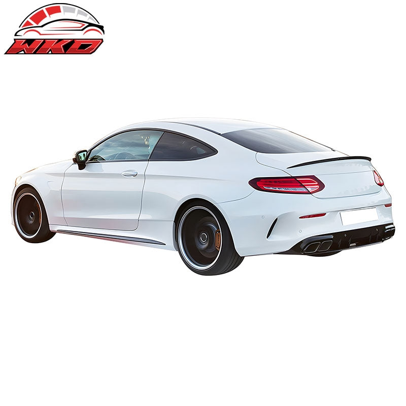 Fit 17-23 Benz W205 C Class Coupe 2Dr C63 Style Trunk Spoiler Matte Carbon Fiber