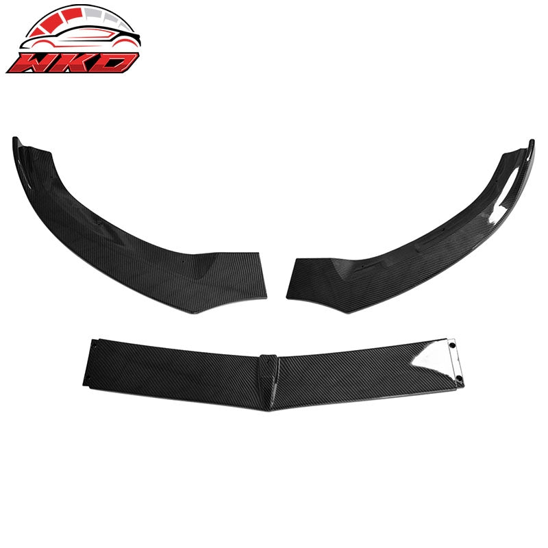 Fits 15-18 Benz W205 C-Class DP Front Bumper Lip Spoiler PP Carbon Fiber Print