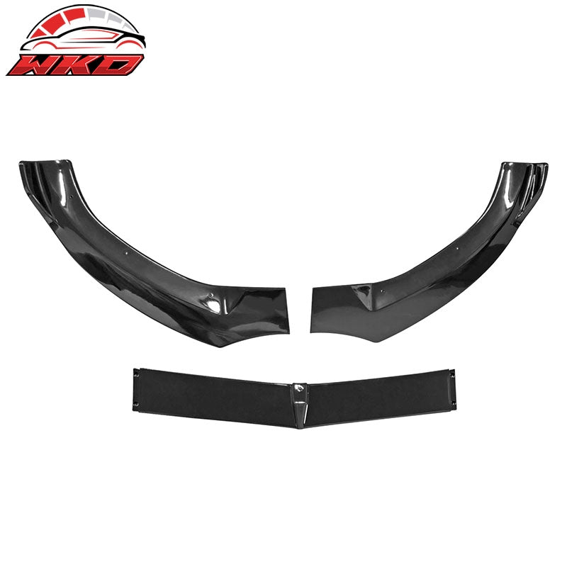 Fits 15-18 Benz W205 C-Class DP Style Front Bumper Lip Spoiler PP - Gloss Black