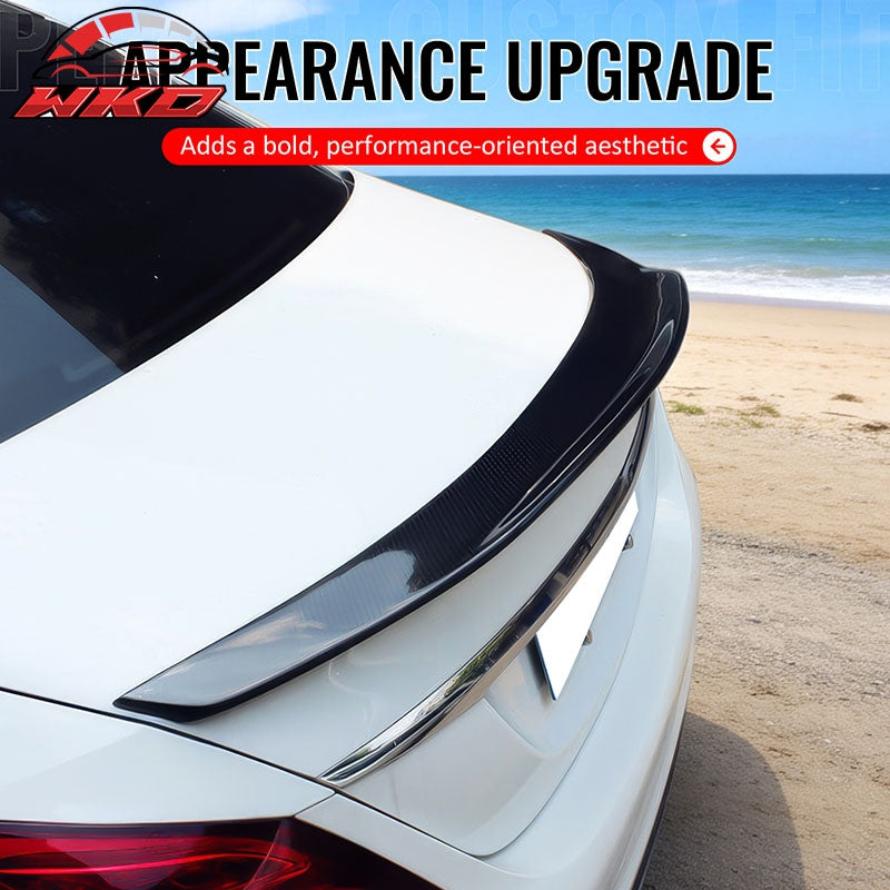 Fit 15-21 Benz W205 C Class Sedan 4-Door PSM Style Trunk Spoiler Carbon Fiber CF