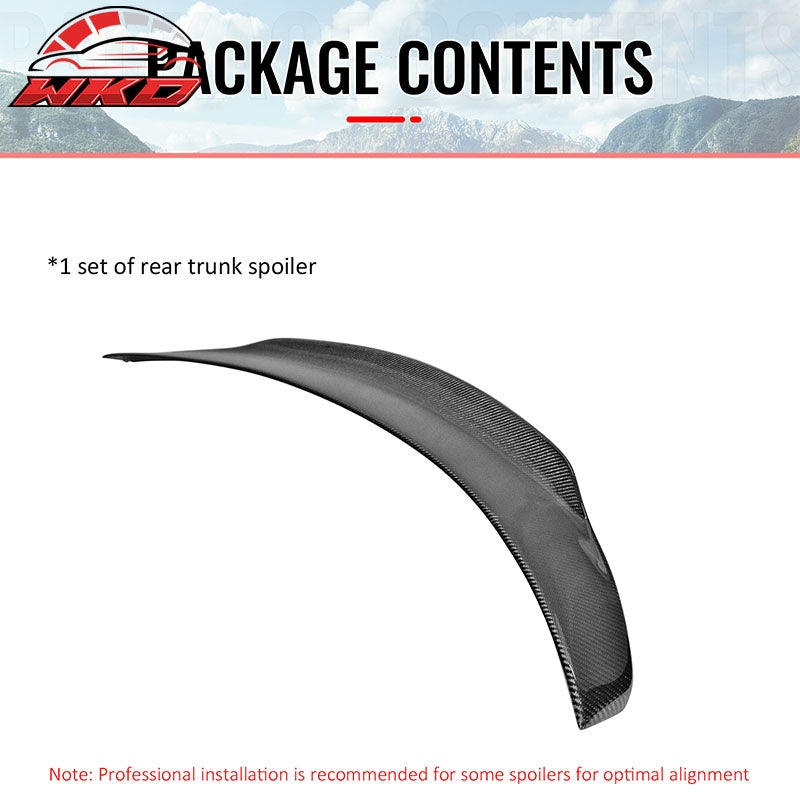 Fit 15-21 Benz W205 C Class Sedan 4-Door PSM Style Trunk Spoiler Carbon Fiber CF