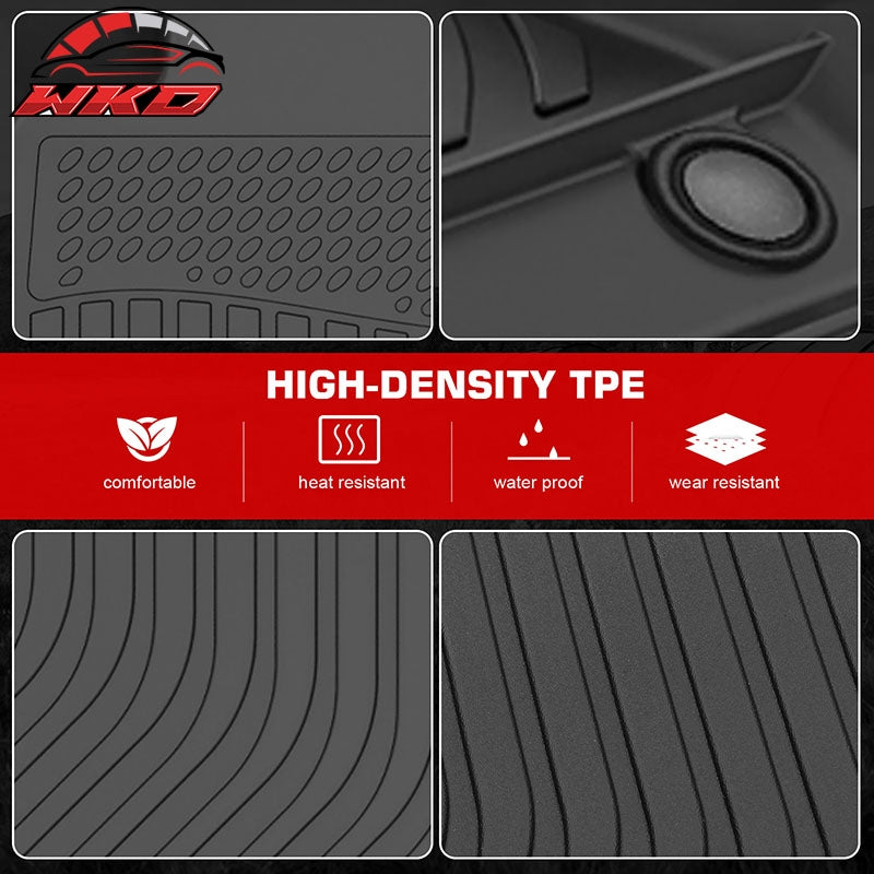 Fits 15-21 Benz W205 C-Class Sedan TPE All Weather 3D Floor Carpets + Trunk Mats