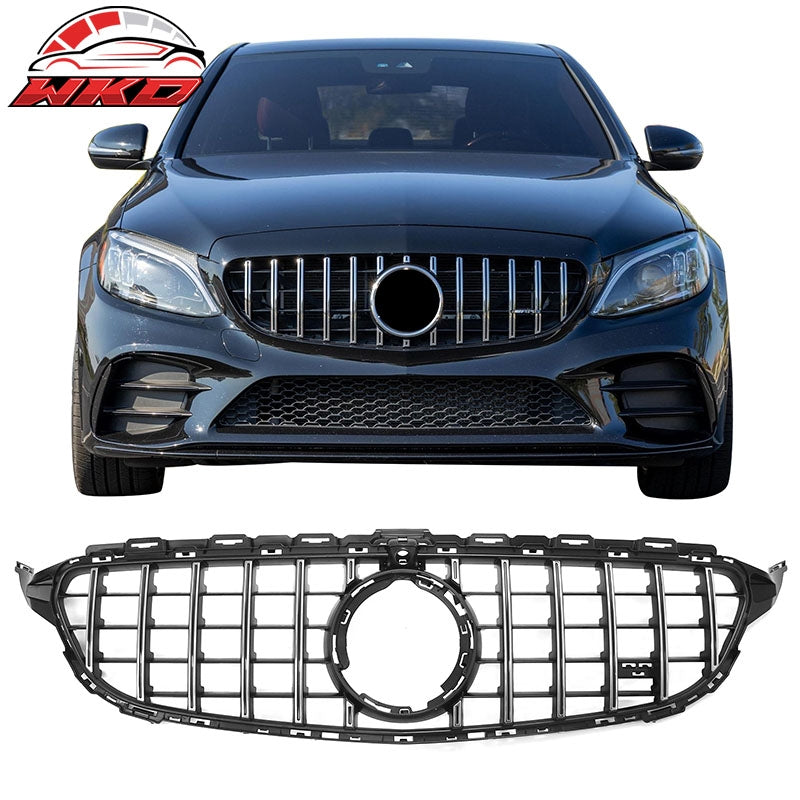 Wholesale 19-21 Benz W205 C300 C43 AMG GT Style Front Upper Grille Unpainted + Chrome