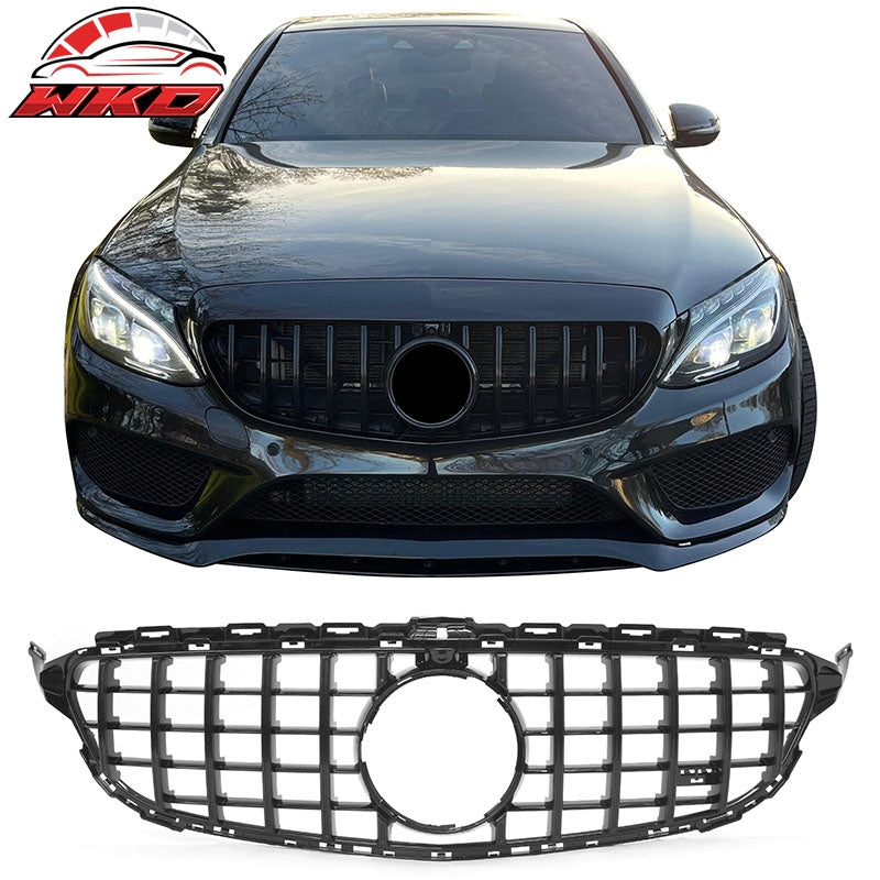 Wholesale 15-18 Benz W205 C350e C450 AMG GT Style Front Upper Grille Gloss Black ABS