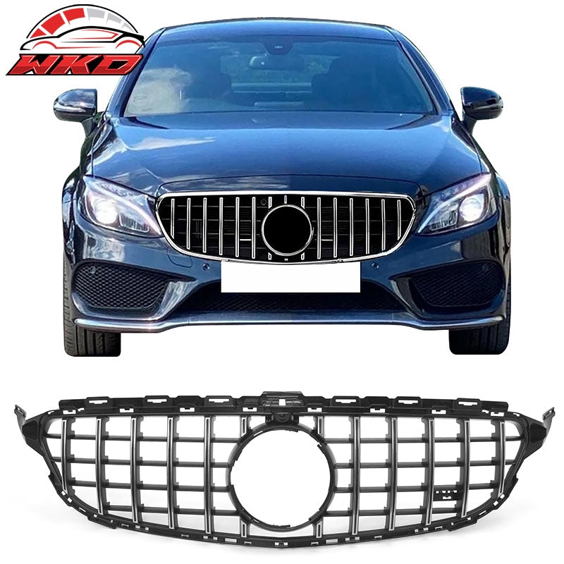 Wholesale 15-18 Benz W205 C350e C450 AMG GT Style Upper Grille Unpainted & Chrome ABS