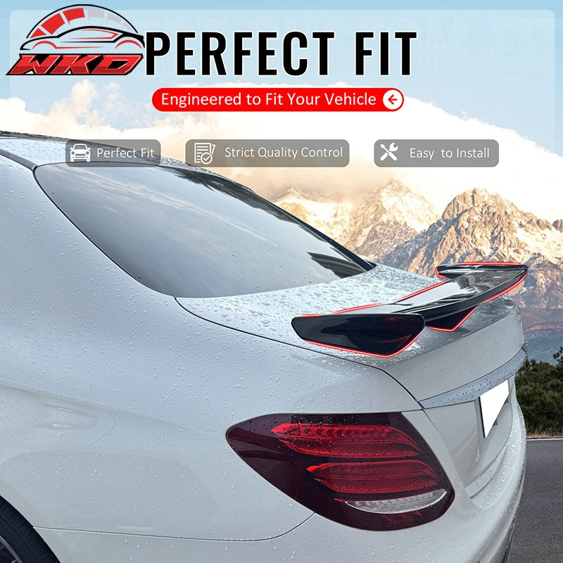 Fits 17-23 Benz W213 E-Class 54" PRO Style Rear Trunk Spoiler Gloss Black ABS