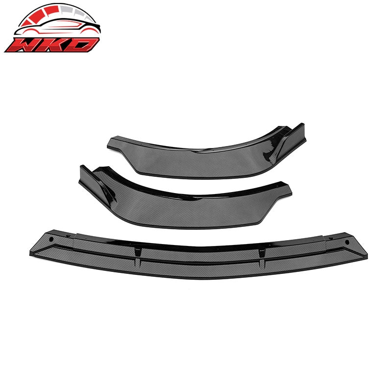 Fits 17-20 Benz W213 E-Class B Style Front Bumper Lip Spoiler Carbon Fiber Print