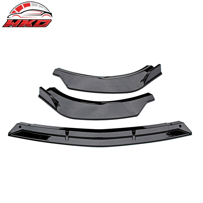 Fits 17-20 Benz W213 E-Class B Style Front Bumper Lip Spoiler PP Gloss Black