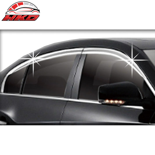 Fits 10-16 Buick LaCrosse 4PCS Window Visors Vent Rain Guards Tape-On ABS Chrome