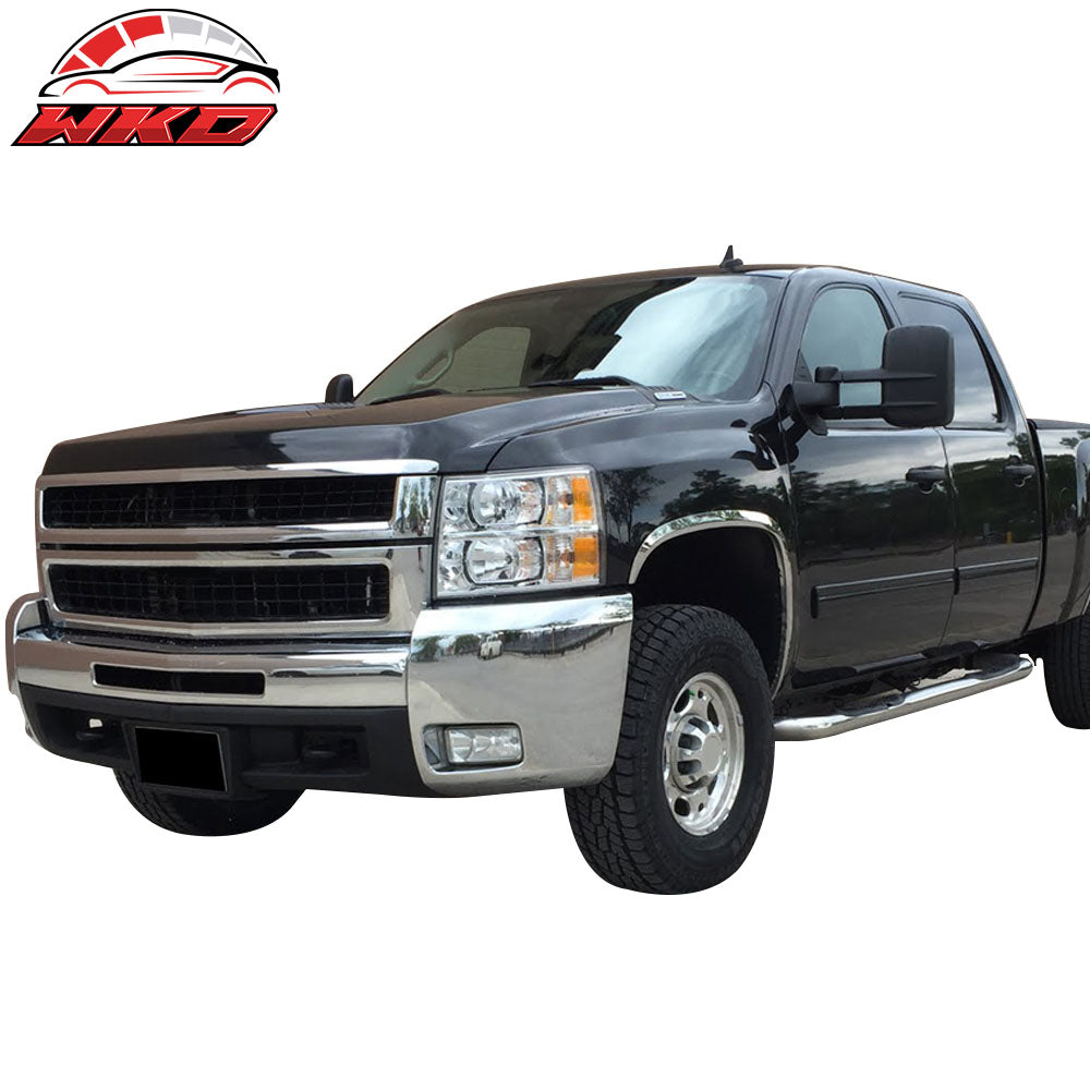 Fits 07-10 Chevy Silverado 2500HD 3500HD 3" Bull Bar Front Bumper Push Grille