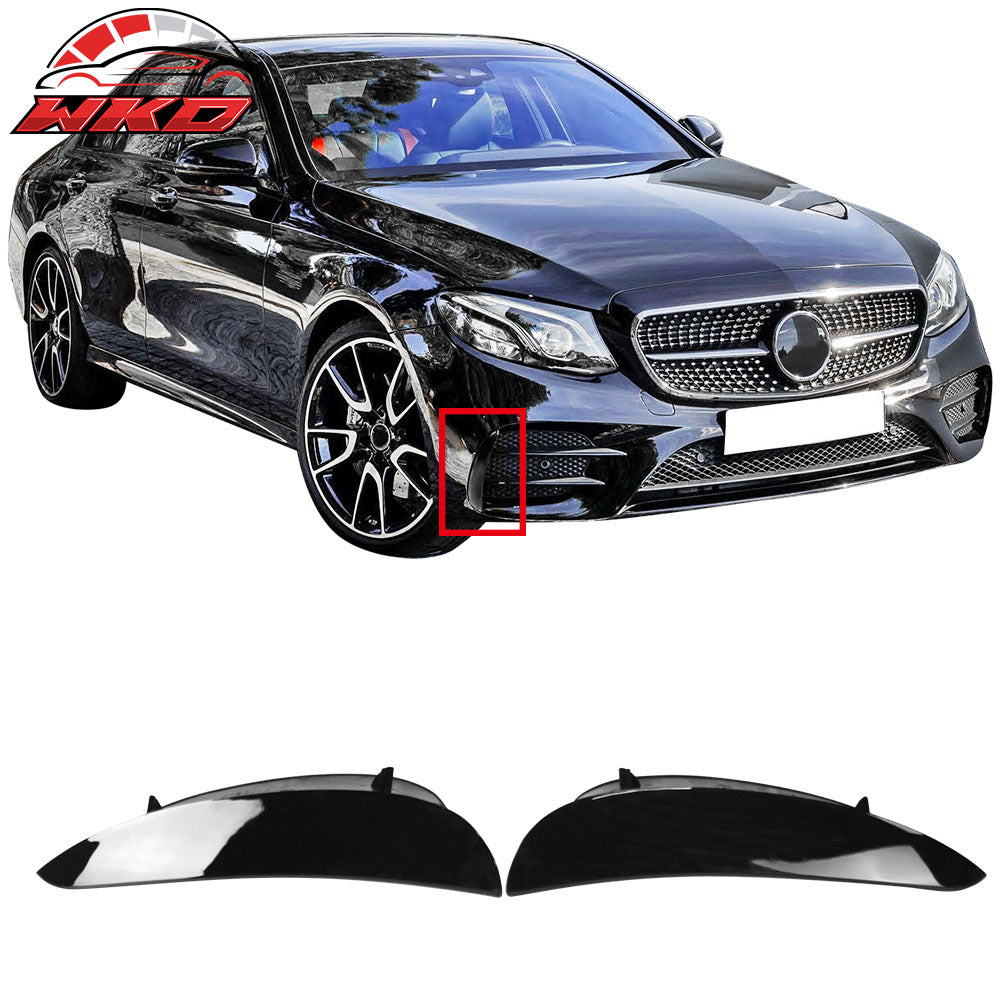 Fits 17-23 Benz W213 E-Class Sedan AMG Sport Front Bumper Canard Vent Flaps 2PCS