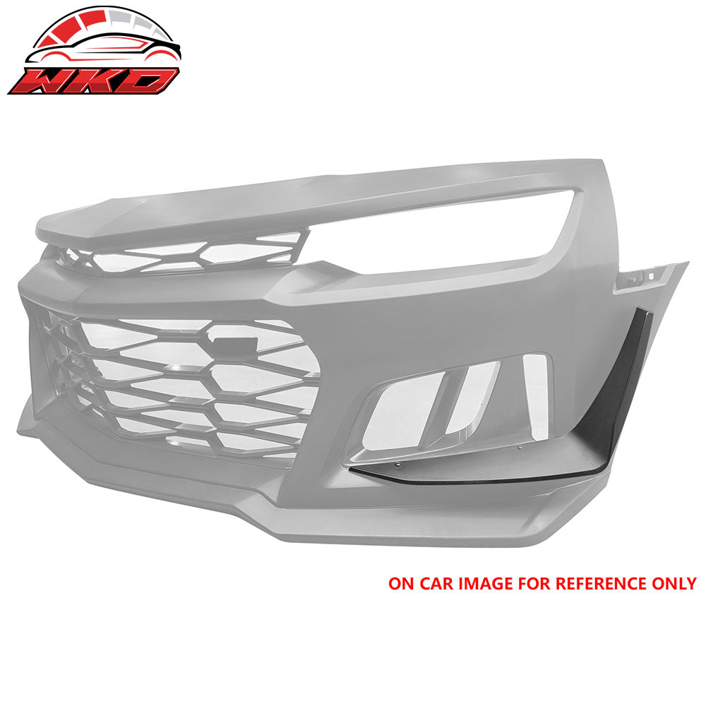 Fits 14-24 Chevrolet Camaro ZL1 Style Front Bumper Side Splitter Canards ABS 2PC