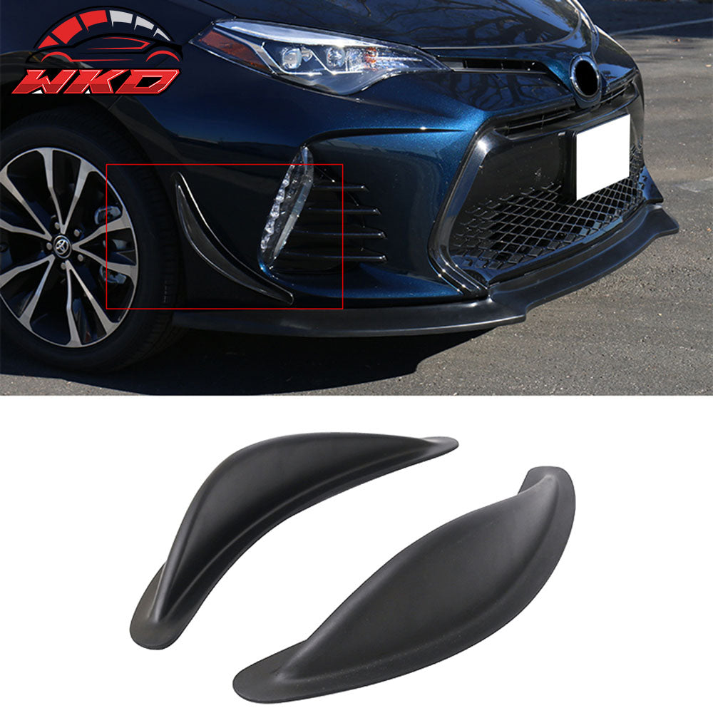 Universal WRC Style Canards Front Bumper Lip Splitter Spats 2 Piece Set PU