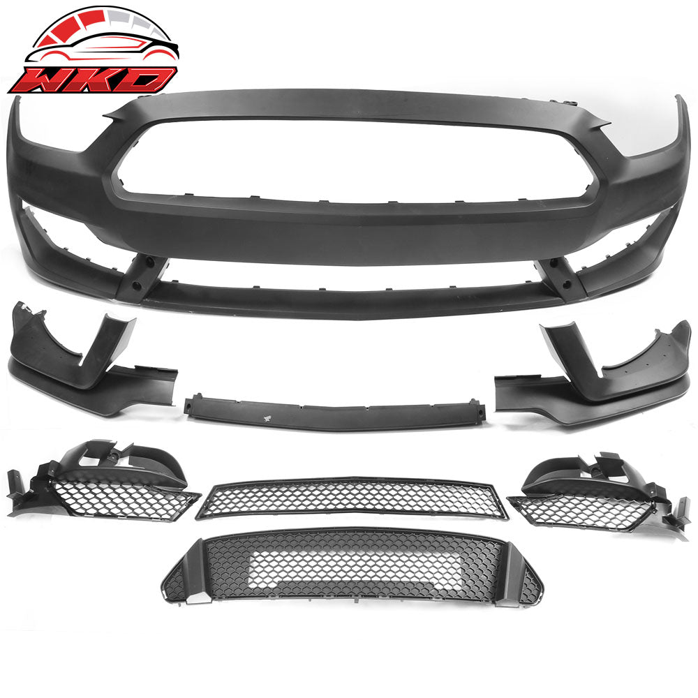 Painted Fits 15-17 For Ford Mustang GT350 Style Bumper Conversion PP OE Material