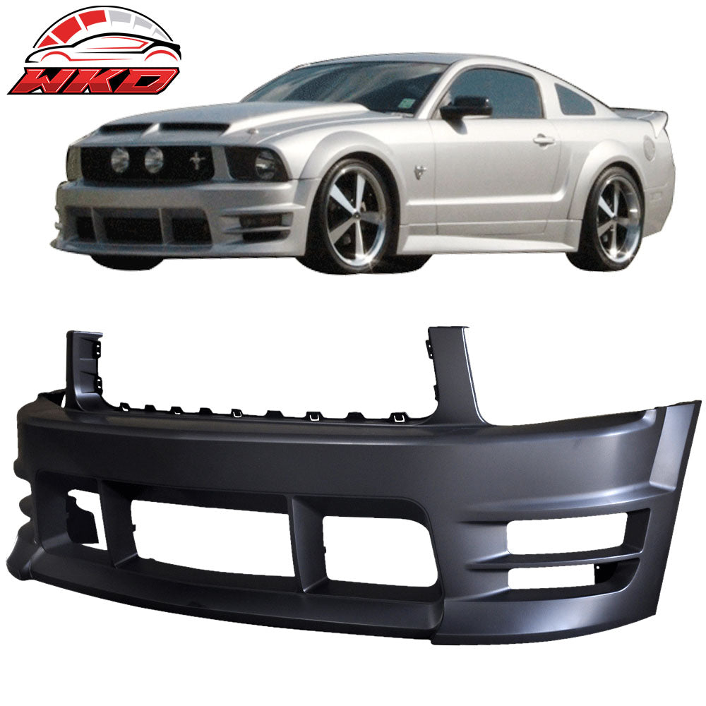 Fits 05-09 Ford Mustang Base V6 Racer Style Front Bumper Cover Conversion Kit PP