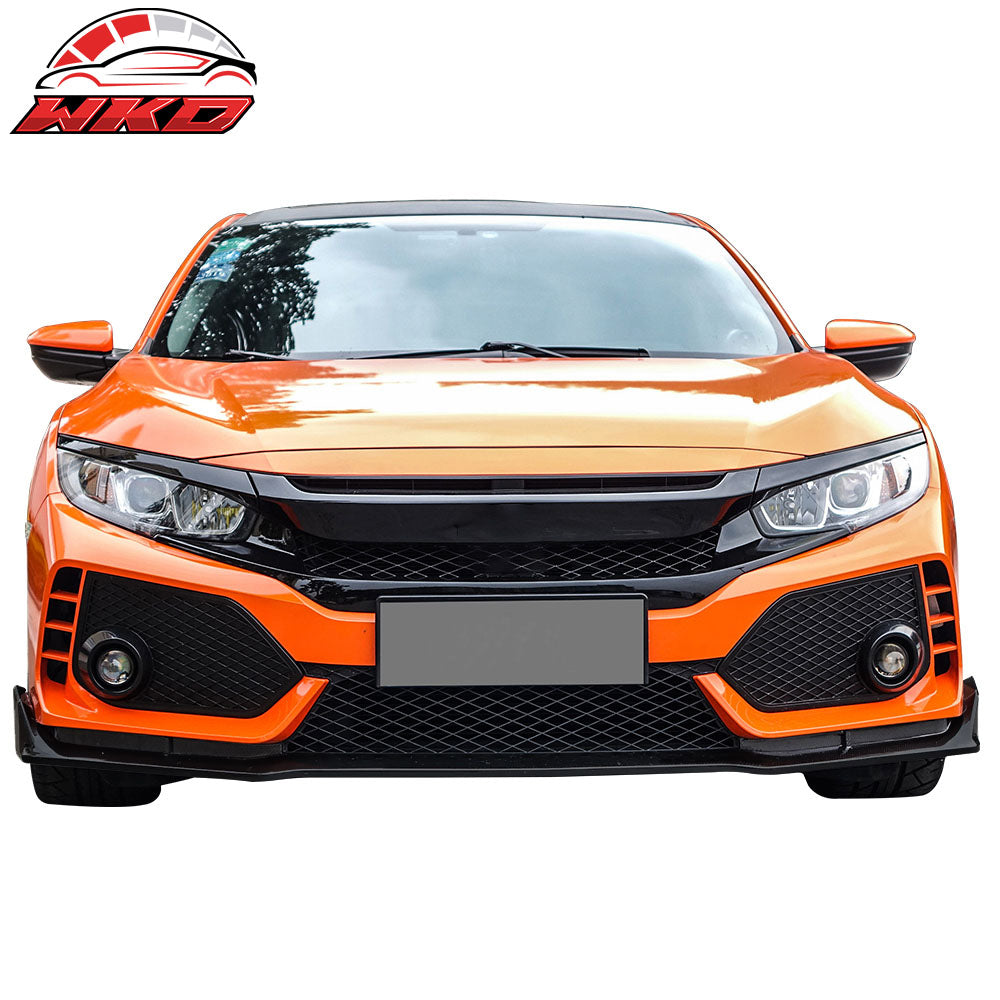 Fits 16-21 Honda Civic 10th-Gen Sedan Coupe Type-R Front Bumper Cover PP