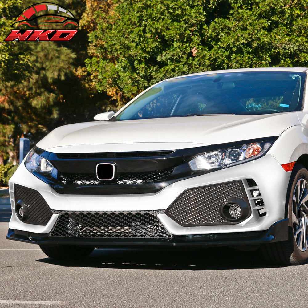 Fits 16-21 Honda Civic 10th-Gen Sedan Coupe Type-R Front Bumper Cover PP