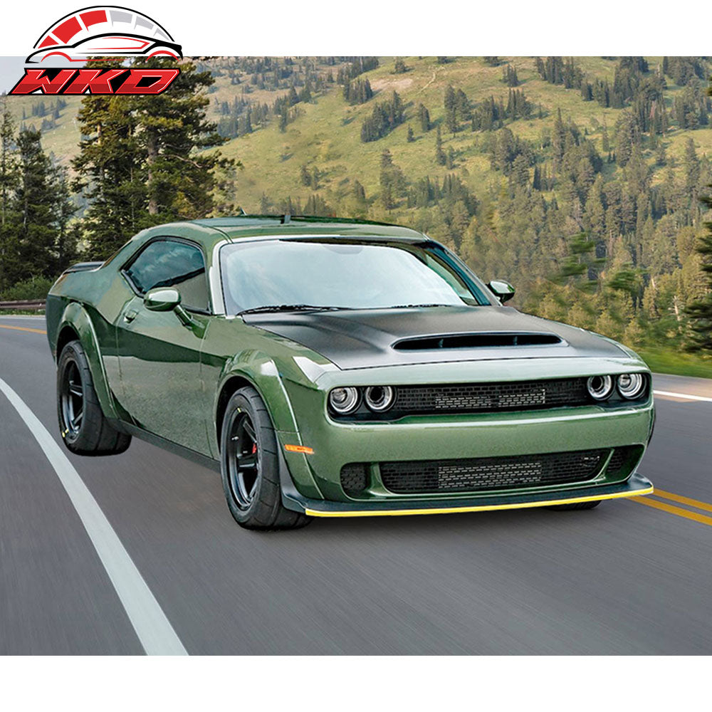 Fit 15-23 Dodge Challenger Hellcat Front Bumper Cover W/Lip + Demon Fender Flare